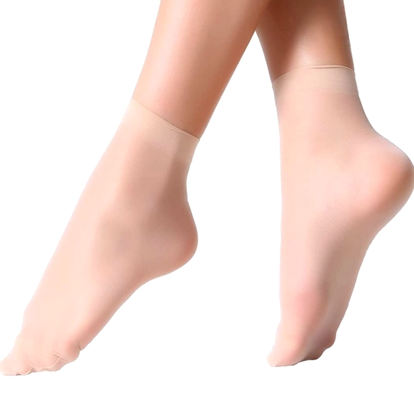 MANZI 12 Pairs Nude Nylon Socks for Women Ankle High Transparent Pantyhose Socks - Picture 1 of 5